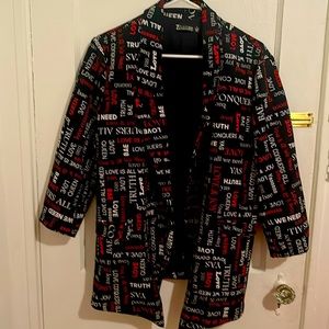 7th Avenue New York & Company Love Queen Pride Open Front Blazer Jacket